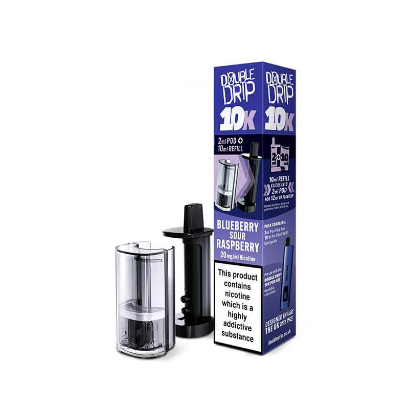 Double Drip 10K  Blueberry Sour Raspberry Prefilled Pod