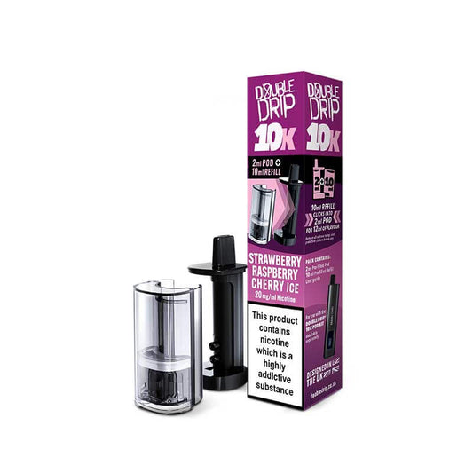 Double Drip 10K Strawberry Raspberry Cherry Ice Prefilled Pod