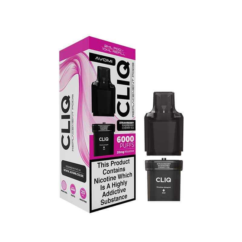 Avomi CLIQ Strawberry Raspberry Cherry Ice Prefilled Pod + Refill