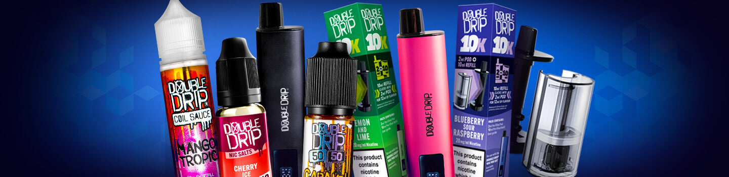 Double Drip 10K Vape Kits and Bar Salt 10ml E-Liquids for travel